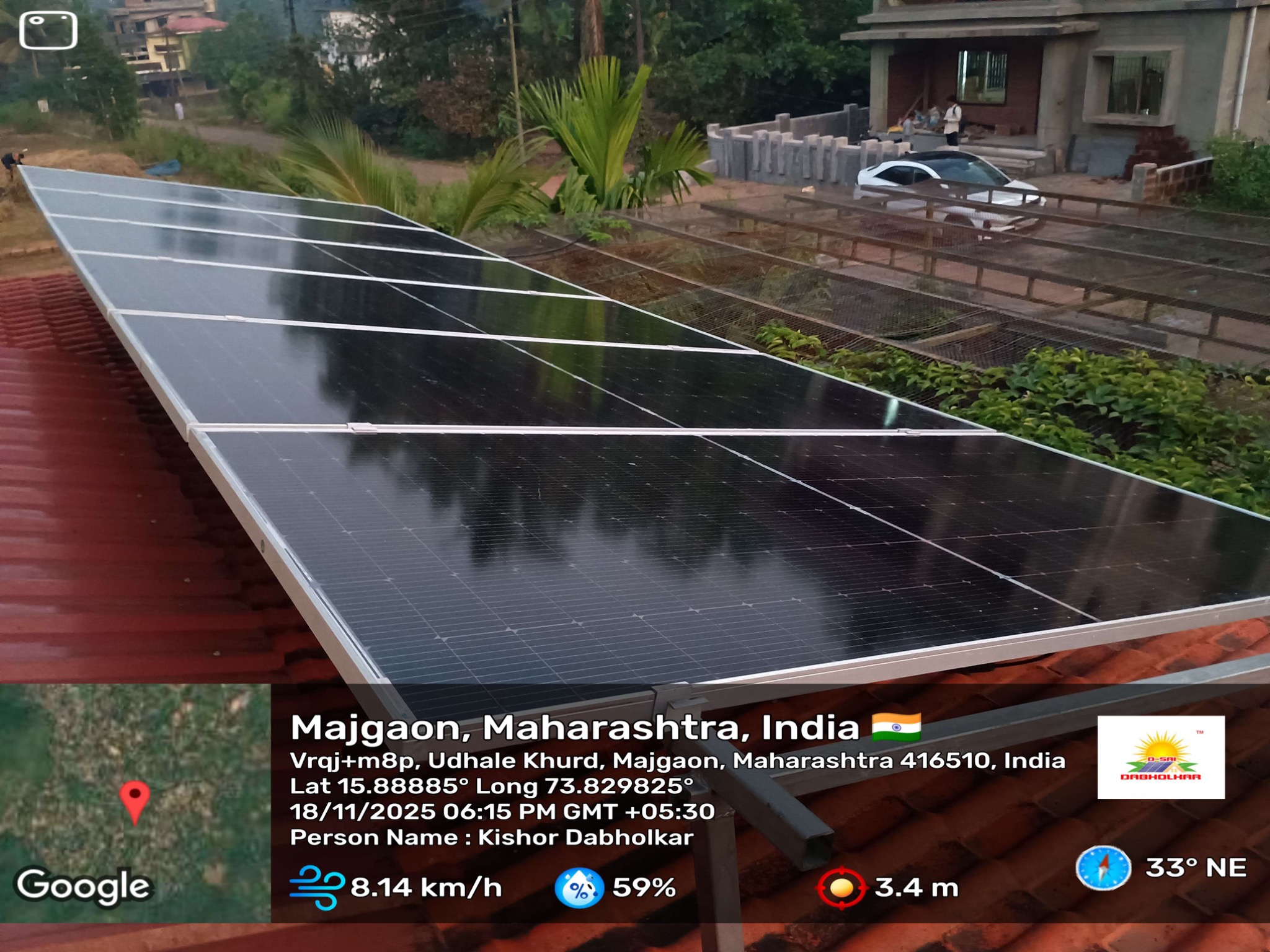 Residential solar installation at Kasal