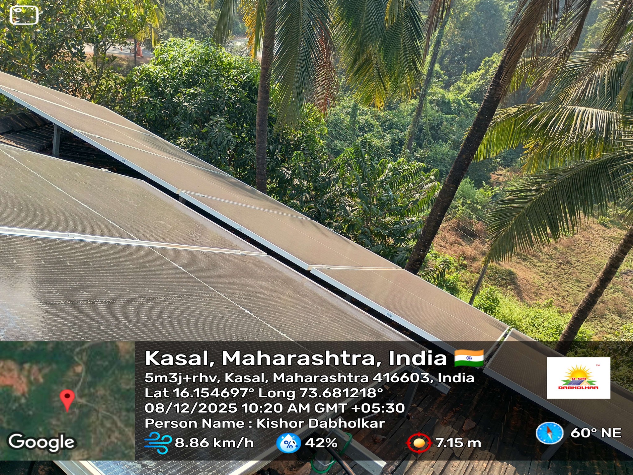 Solar panel installation at Masura