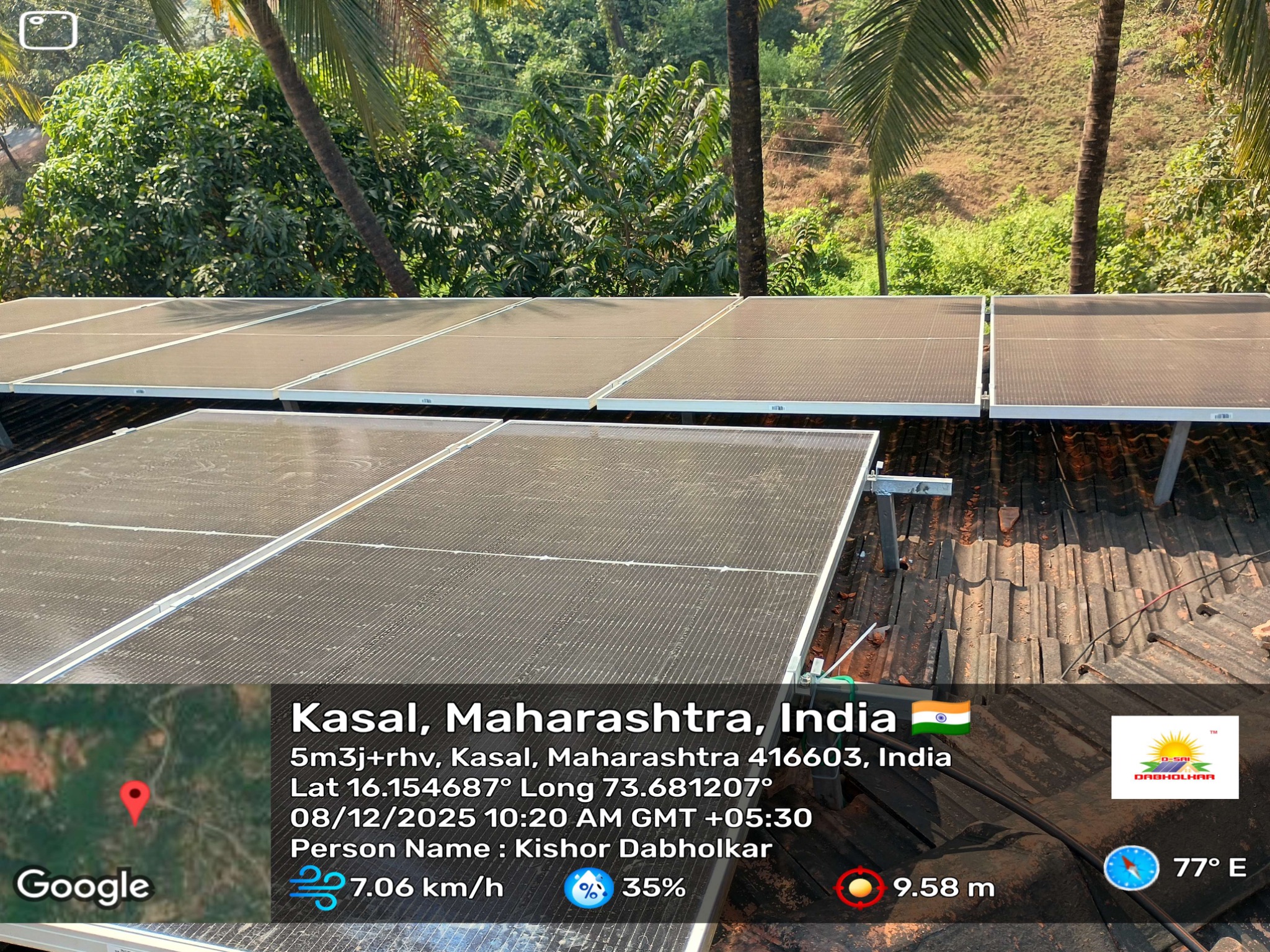 Solar panel installation work
