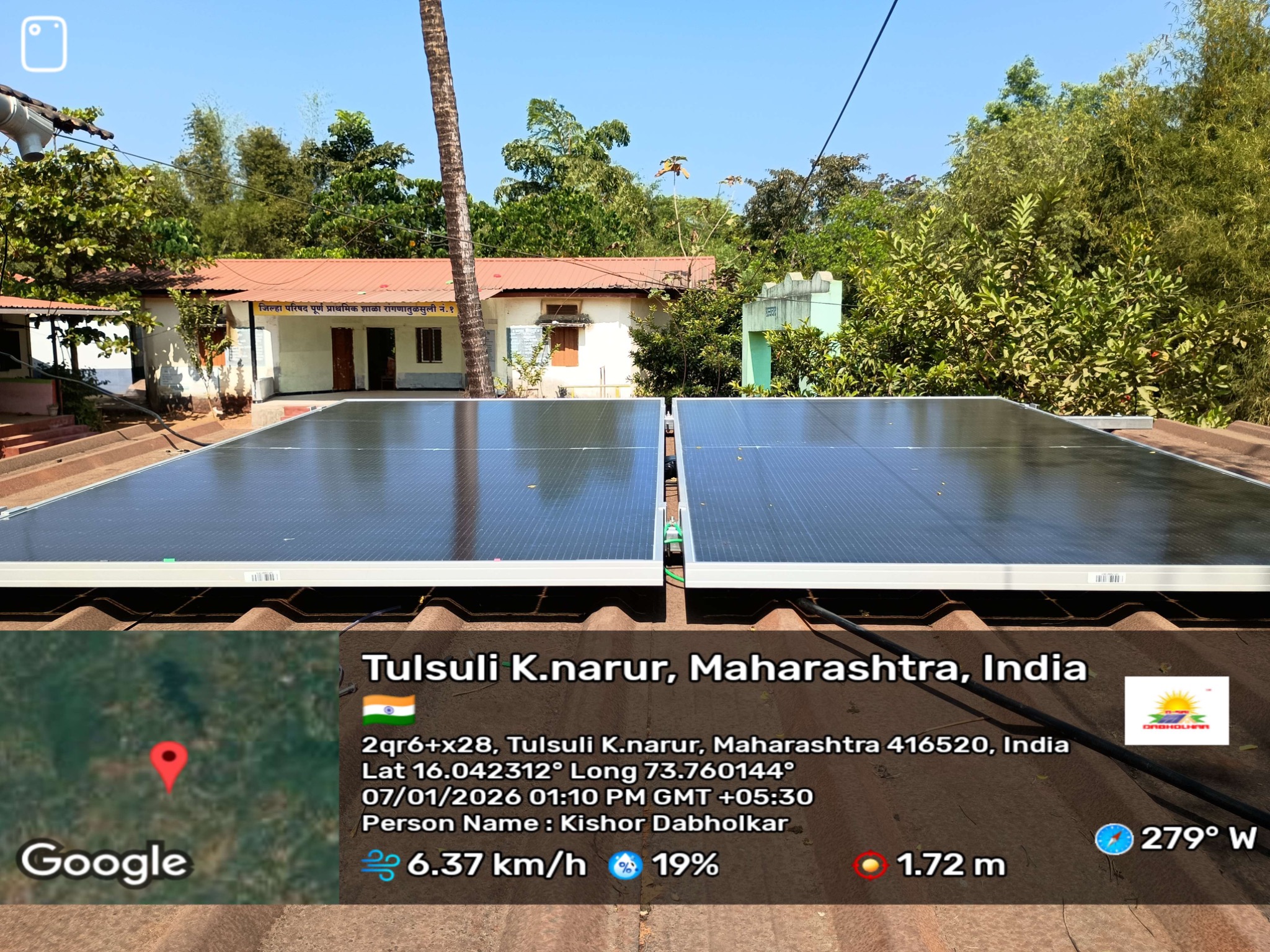 Dabholkar Solar installation project