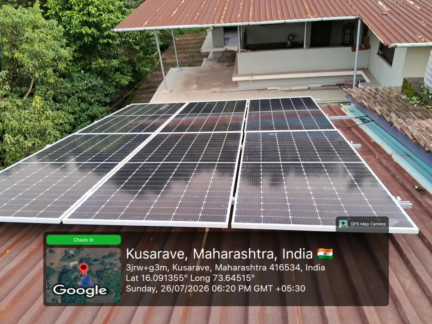 Rooftop solar installation by Dabholkar Solar at Kusarave, Sindhudurg, Maharashtra