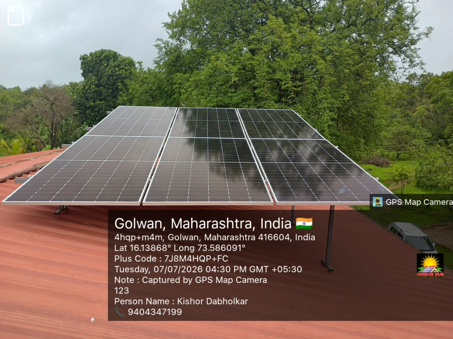Solar rooftop installation in Kasal, Kudal