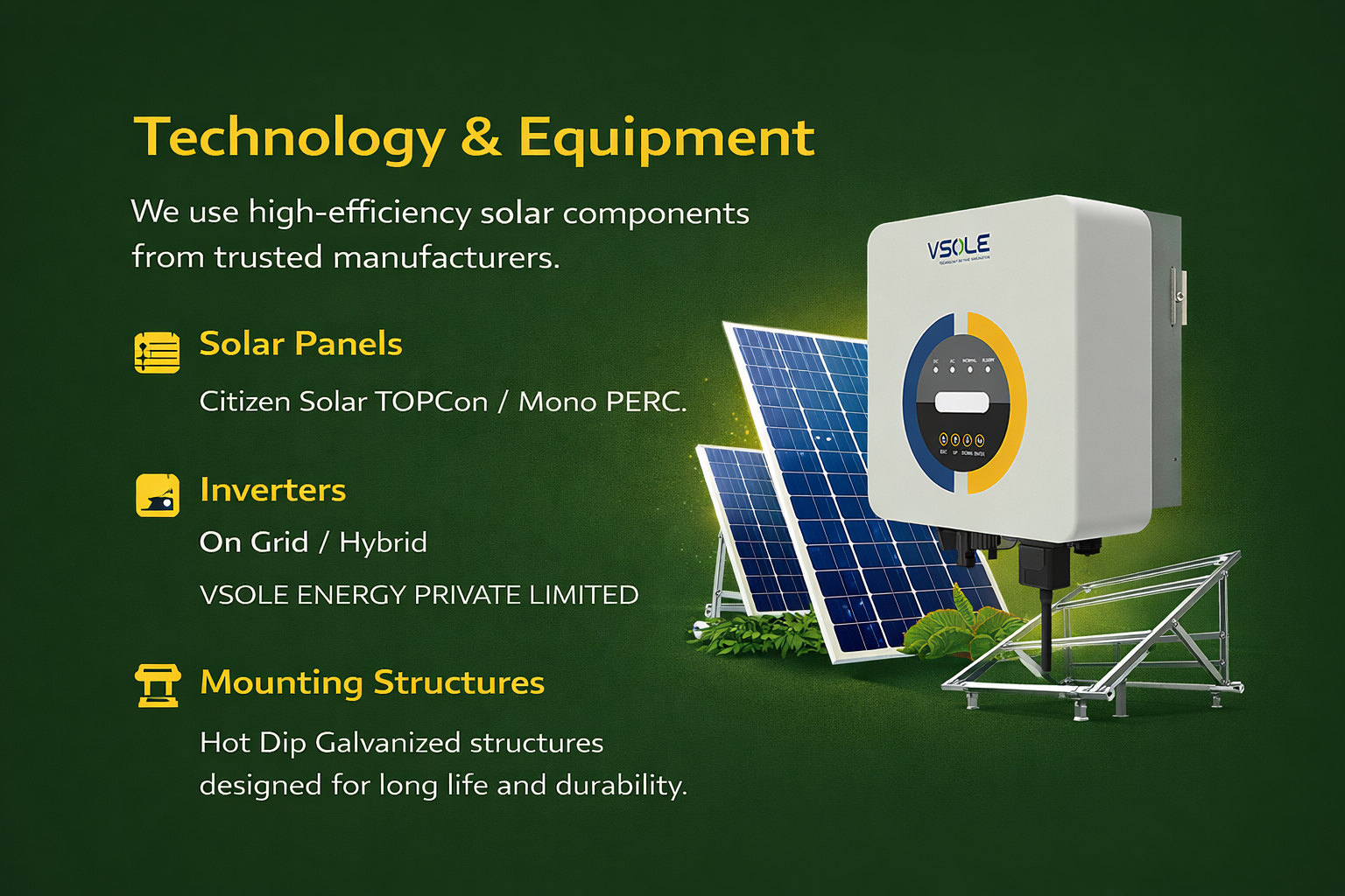Solar technology and equipment used by Dabholkar Solar